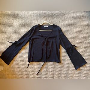 Milly black button up top